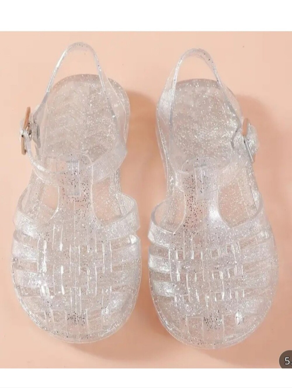 Clear Glitter Jelly Sandals for Little Girls